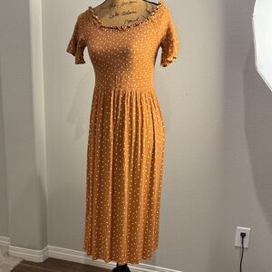 Rip Curl Terracotta Midi Dress with Dots